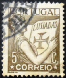 Selo postal de Portugal de 1931 Lusiadas 5c - 498 U