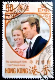 Selo postal de Hong Kong de 1973 Princess Anne’s Wedding