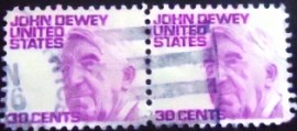 Par de selos dos Estados Unidos de 1968 John Dewey