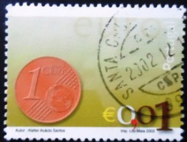 Selo postal de Portugal de 2002 1c coin