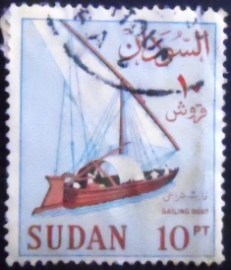 Selo fiscal do Sudão de 1975 Sailboat