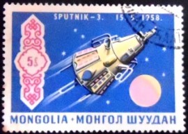 Selo postal da Mongólia de 1969 Sputnik 3