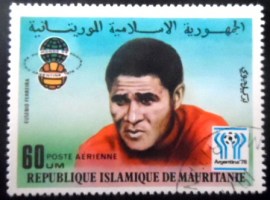 Selo postal da Mauritânia de 1977 Eusebio Ferreira