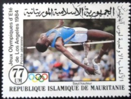 Selo postal da Mauritânia de 1984 Saut Hauteur