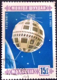 Selo postal da Mongólia de 1966 Telstar 1