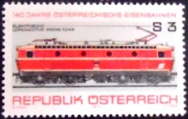 Selo postal da Áustria de 1977 Electric BoBo locomotive BR 1044