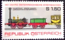 Selo postal da Áustria de 1977 Locomotive