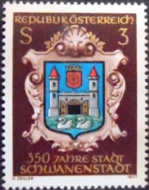 Selo postal da Áustria de 1977 Schwanenstadt