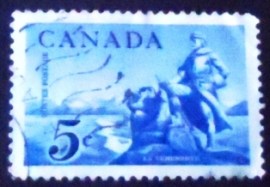 Selo postal do Canadá de 1958 La Vérendrye