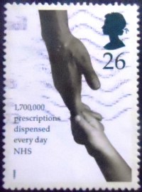 Selo postal do Reino Unido de 1998 Adult and Child holding Hands