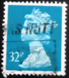 Selo postal do Reino Unido de 1988 Queen Elizabeth II Decimal Machin