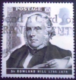 Selo postal do Reino Unido de 1995 Sir Rowland Hill and Penny Black