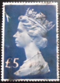 Selo postal do Reino Unido de 1969 Queen Elizabeth II £5 Large Machin
