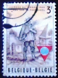 Selo postal da Bélgica de 1966 Rural Postman