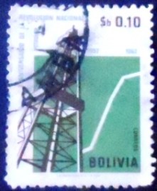 Selo postal da Bolívia de 1963 Derrick