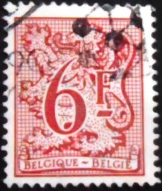 Selo postal da Bélgica de 1981 Number on Heraldic Lion and pennant 6