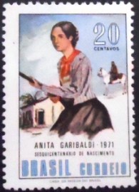 Selo postal do Brasil de 1971 Anita Garibaldi