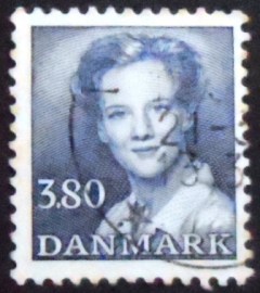 Selo postal da Dinamarca de 1989 Queen Margrethe II 3,8