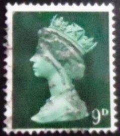 Selo postal do Reino Unido de 1967 Queen Elizabeth II 9d Predecimal Machin