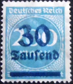 Selo postal Alemanha Reich de 1923 Surcharge 30T on 200