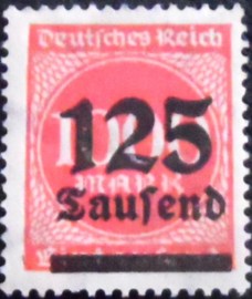 Selo postal Alemanha Reich de 1923 Surcharge 125T on 1000m