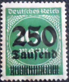 Selo postal Alemanha Reich de 1923 Surcharge 250T on 300m