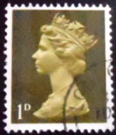 Selo postal do Reino Unido de 1968 Queen Elizabeth II 1d Predecimal Machin