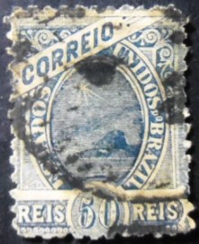 Selo postal do Brasil de 1894 Pão de Açúcar 50 - 83 U