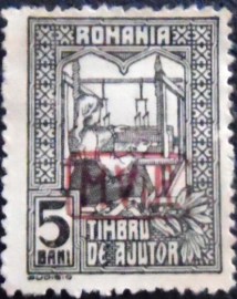 Selo postal da Romênia de 1916 The Queen Weaving 5