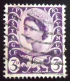 Selo postal do País de Gales de 1958 Queen Elizabeth II Wales