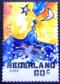 Selo postal da Holanda de 2000 Kissing couple