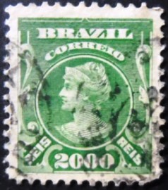 Selo postal do Brasil de 1906 Princesa Isabel 2$ U