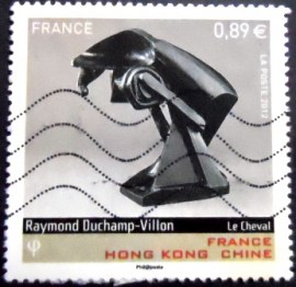 Selo postal da França de 2012 Le Cheval de Raymond Duchamp-Villon