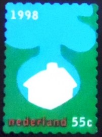 Selo postal da Holanda de 1998 House with tree