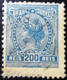 Selo postal do Brasil de 1918 Alegoria República 200