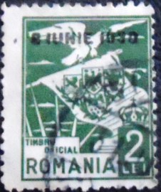 Selo postal da Romênia de 1929 Eagle Carrying Coats of Arms 2
