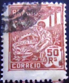selo postal Do Brasil de 1924 Indústria 50 U