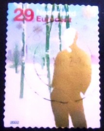 Selo postal da Holanda de 2002 Persons in winter landscape