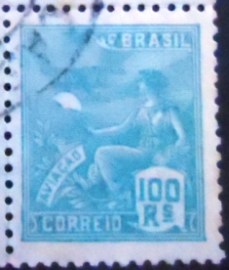 Selo postal do Brasil de 1930 Aviação 100