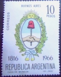 Selo postal da Argentina de 1966 Buenos Aires