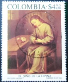 Selo postal da Colômbia de 1975 Child with thorn