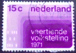 Selo postal da Holanda de 1971 14th Census Punchcard