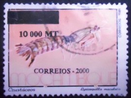 Selo postal de Moçambique de 2000 Zebra Mantis Shrimp