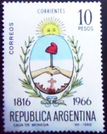 Selo postal da Argentina de 1966 Corrientes