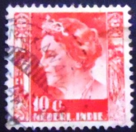 Selo postal das Índias Orientais Holandesas de 1939 Queen Wilhelmina 10