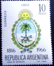 Selo postal da Argentina de 1966 Chaco