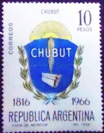 Selo postal da Argentina de 1966 Chubut