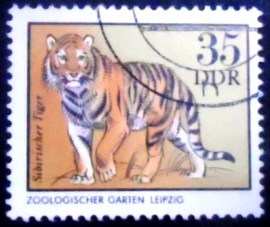 Selo postal da Alemanha Oriental de 1975 Amur Tiger