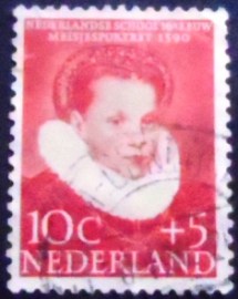 Selo postal da Holanda de 1956 Portrait of a Girl