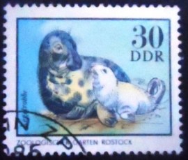 Selo postal da Alemanha Oriental de 1975 Gray Seal